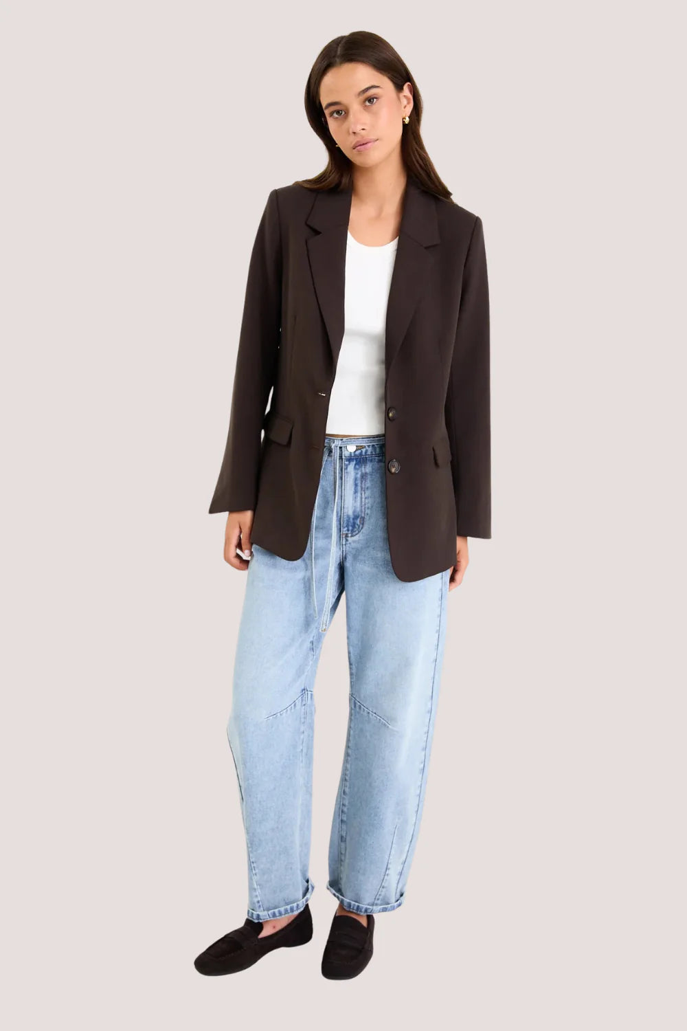 Diploma Dark Chocolate Two Button Vent Sleeve Blazer