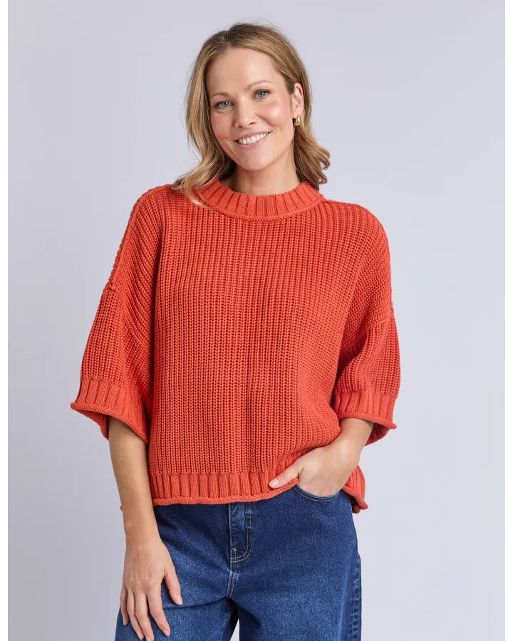 Luela Short Sleeve Knit Orange
