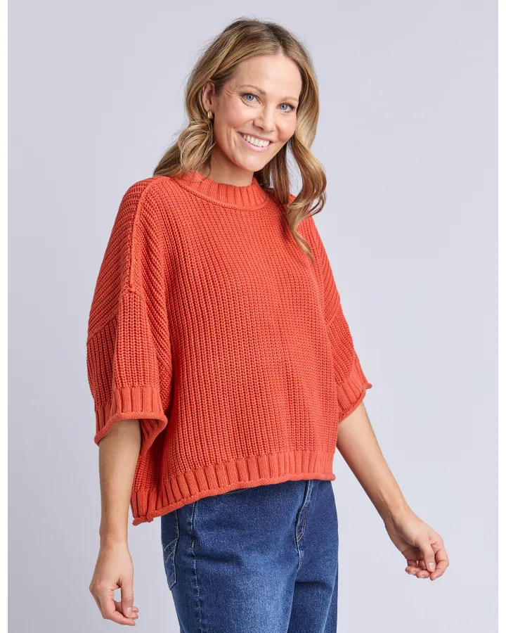 Luela Short Sleeve Knit Orange