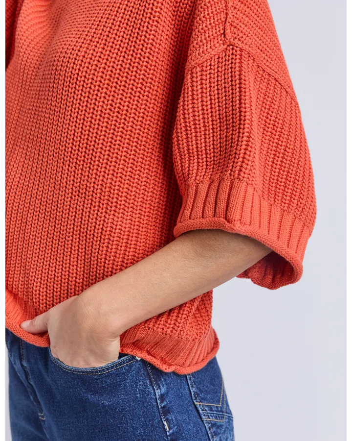 Luela Short Sleeve Knit Orange