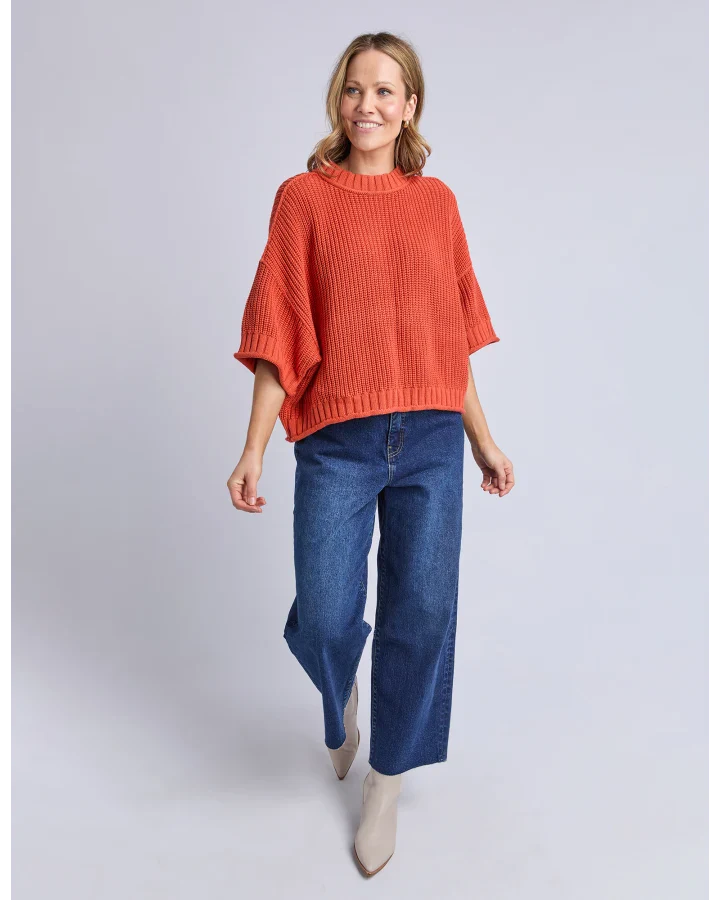 Luela Short Sleeve Knit Orange