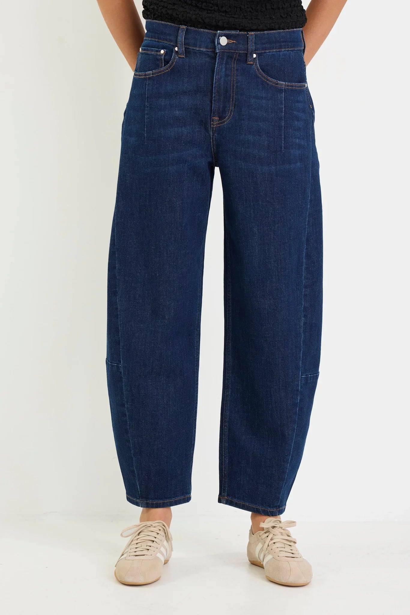 Graduate Stretch Barrel Jeans Dark Blue