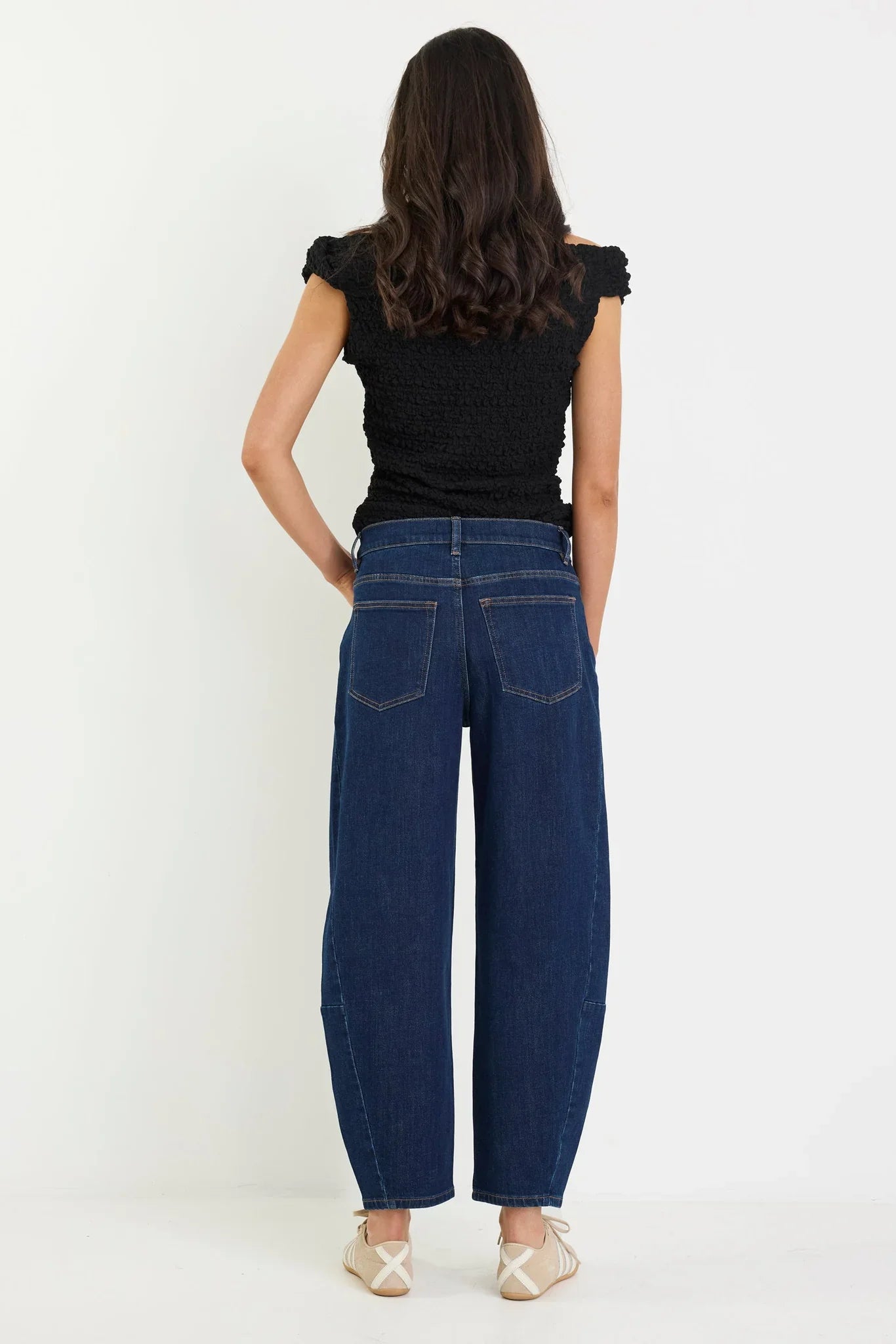 Graduate Stretch Barrel Jeans Dark Blue