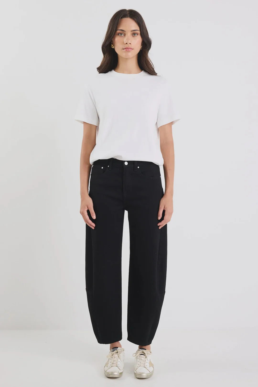 Graduate Jet Black Stretch Barrel Jeans