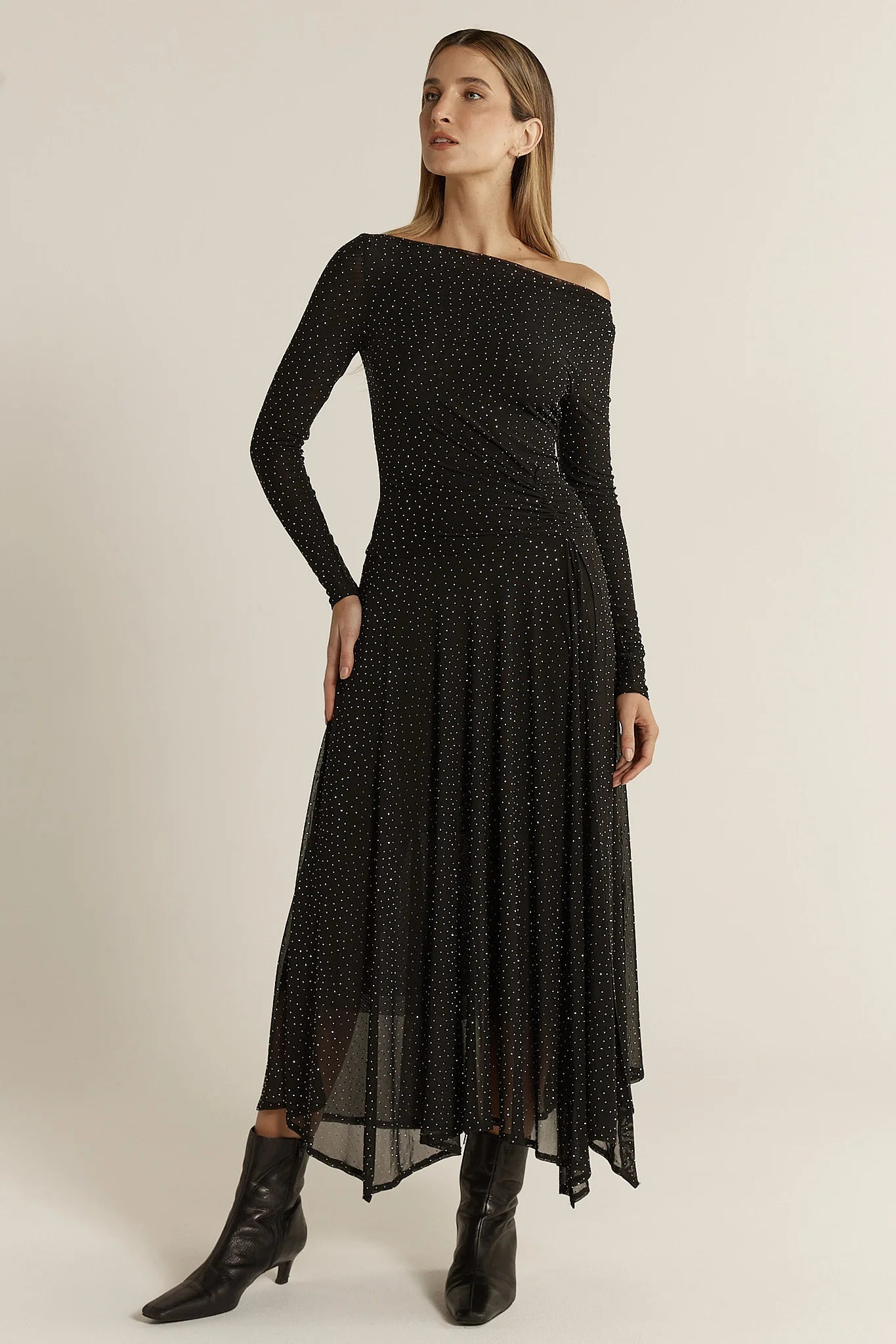 Sora Studded Black Dress
