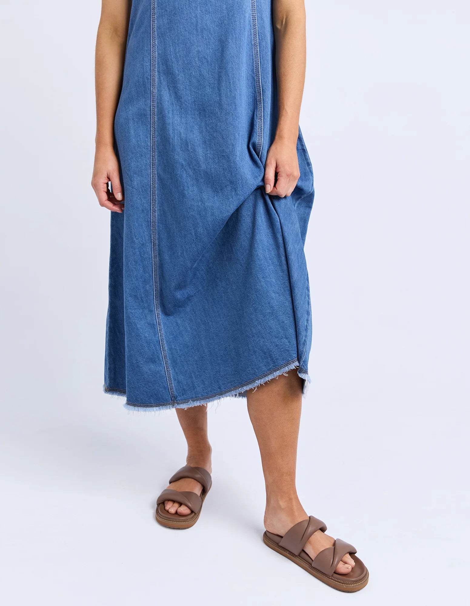 Solene Denim Dress Mid Blue