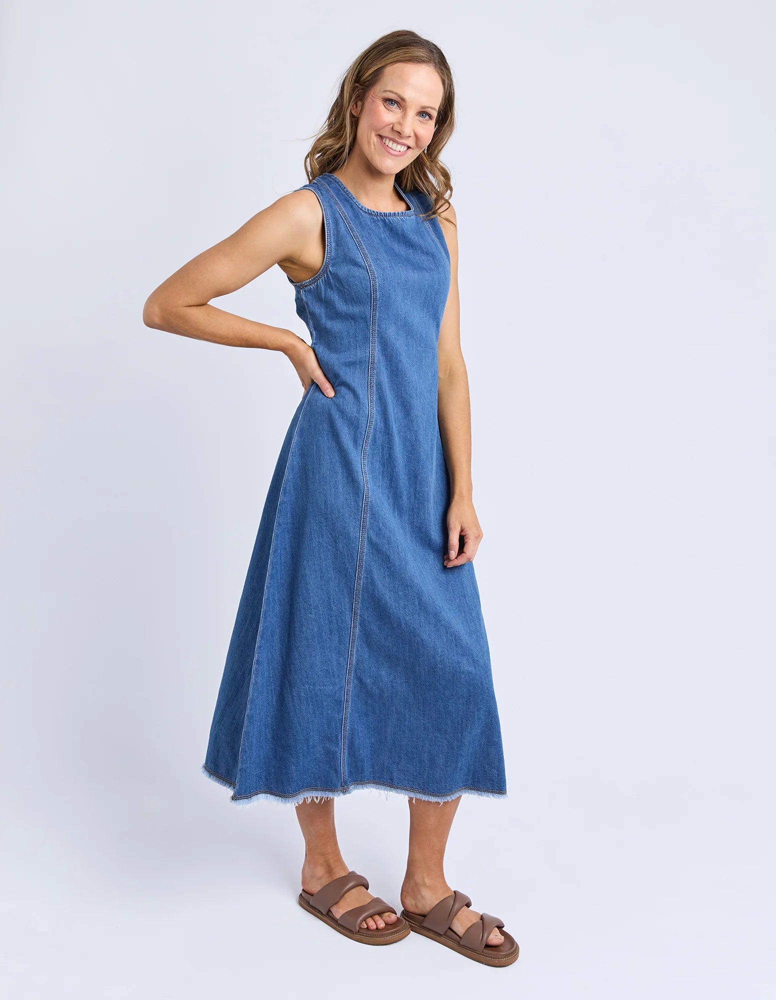 Solene Denim Dress Mid Blue
