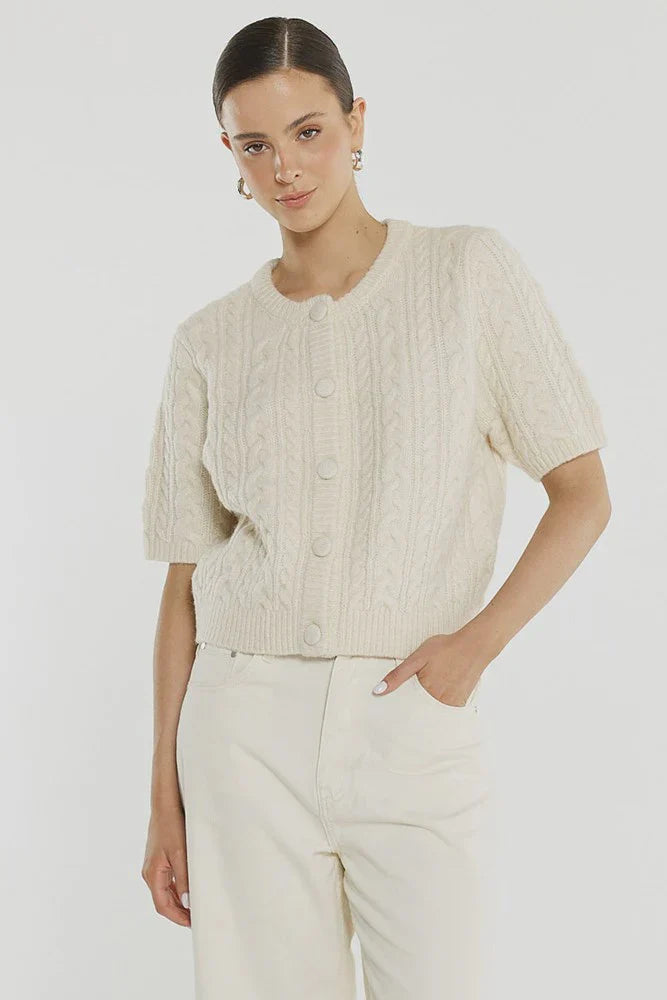 Gia Cable Cardi Cream