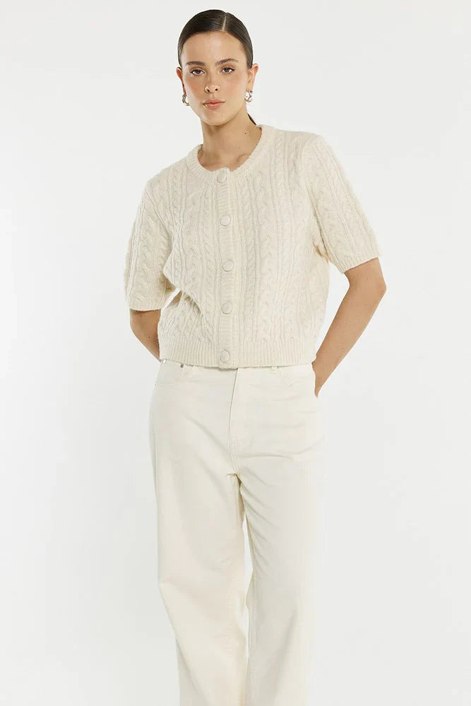 Gia Cable Cardi Cream