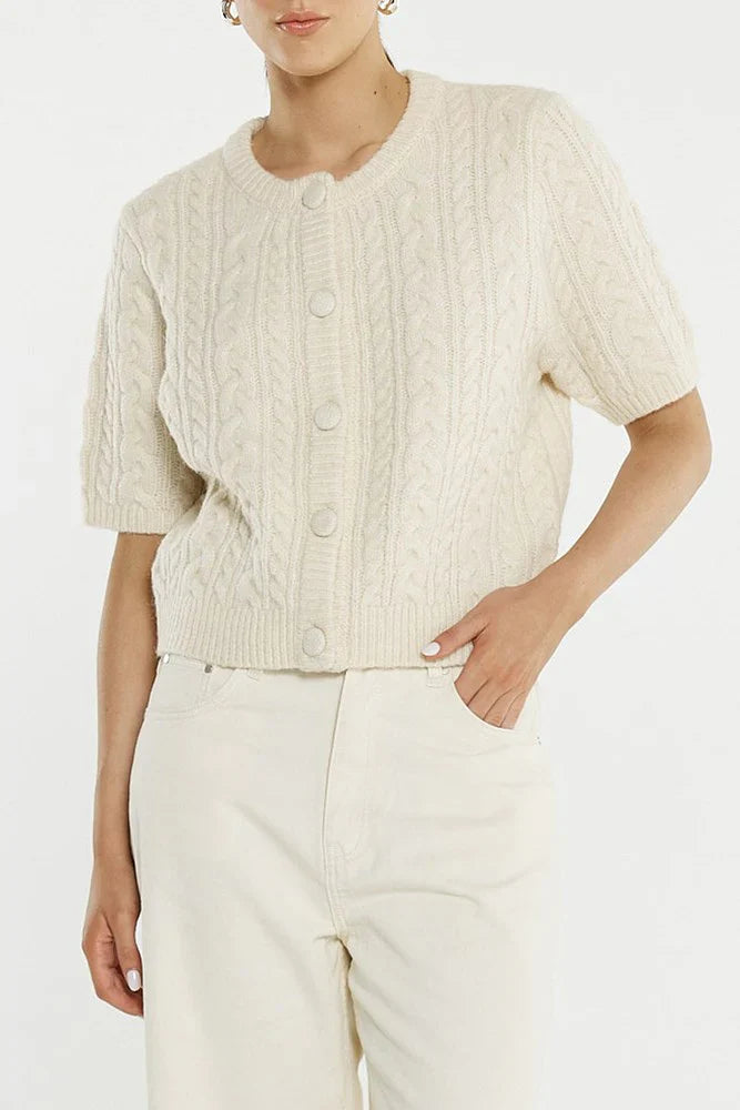 Gia Cable Cardi Cream