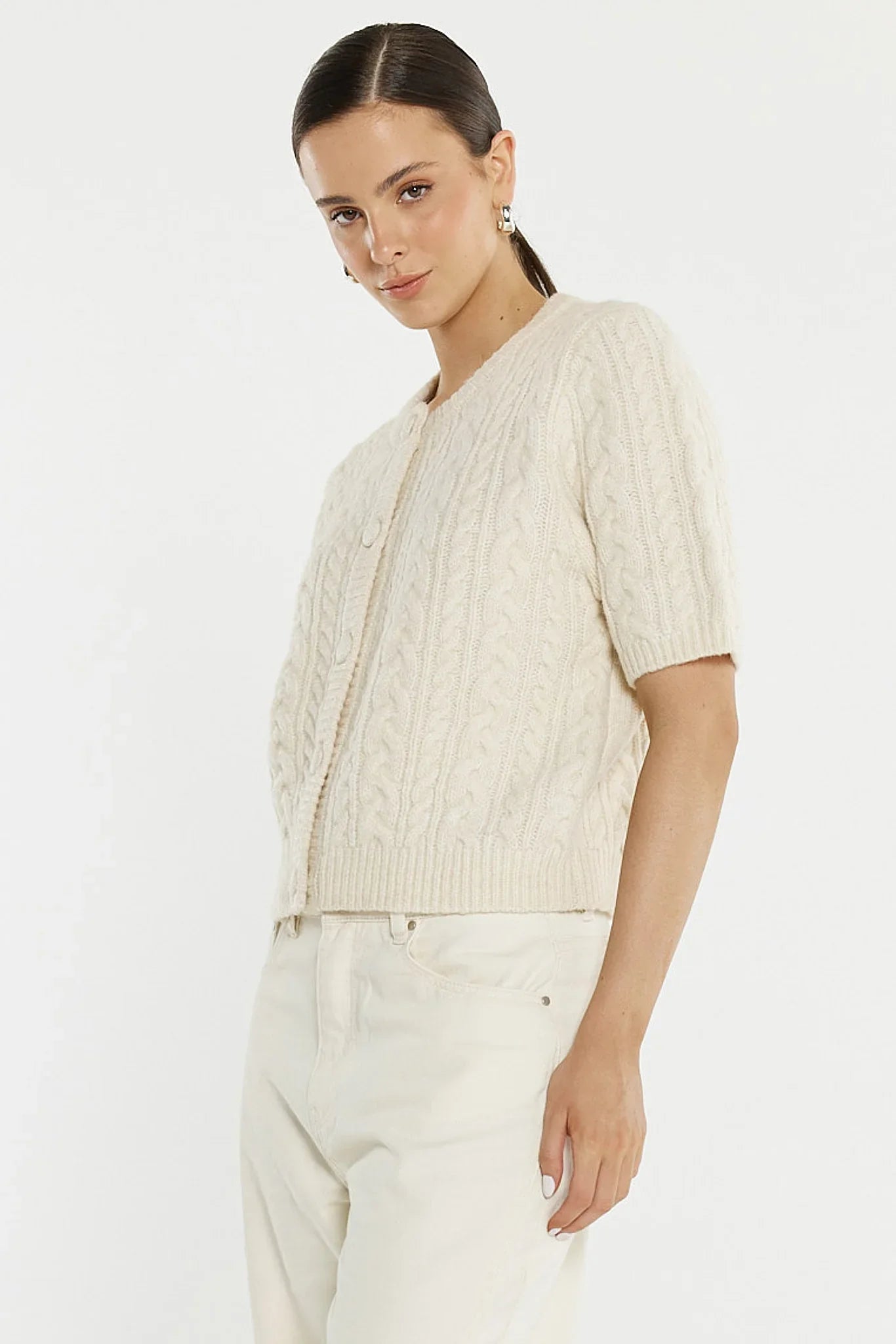 Gia Cable Cardi Cream