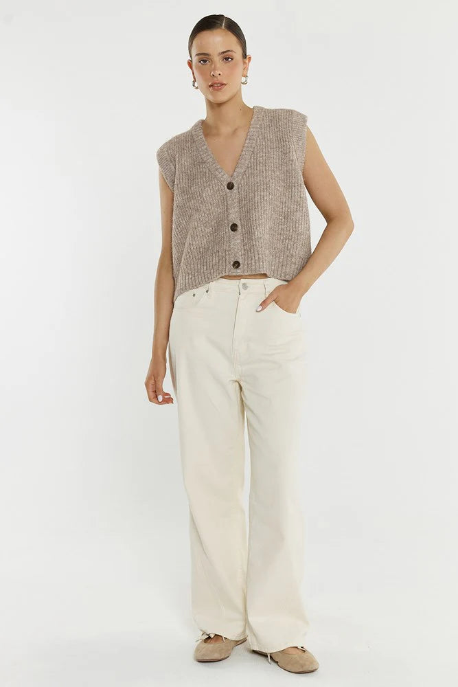 Lil Button Vest Fawn