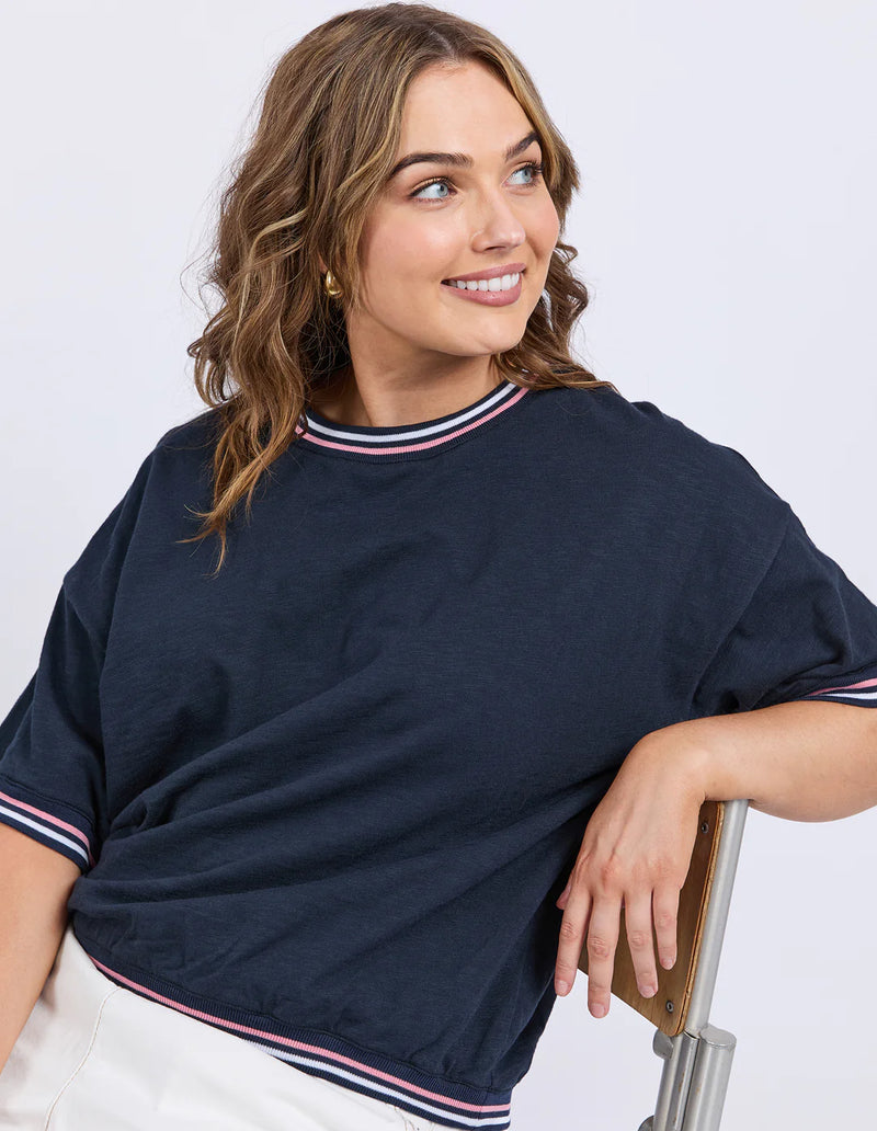 Faye Short Sleeve Sweat Dark Sapphire