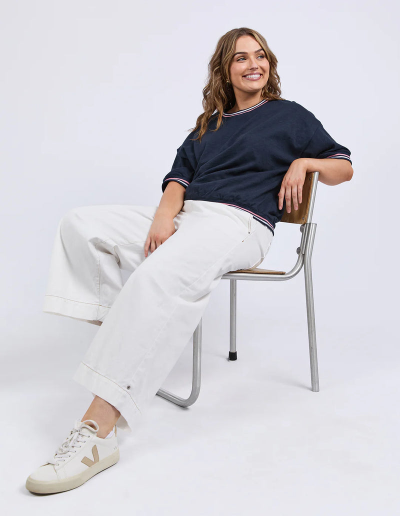 Faye Short Sleeve Sweat Dark Sapphire