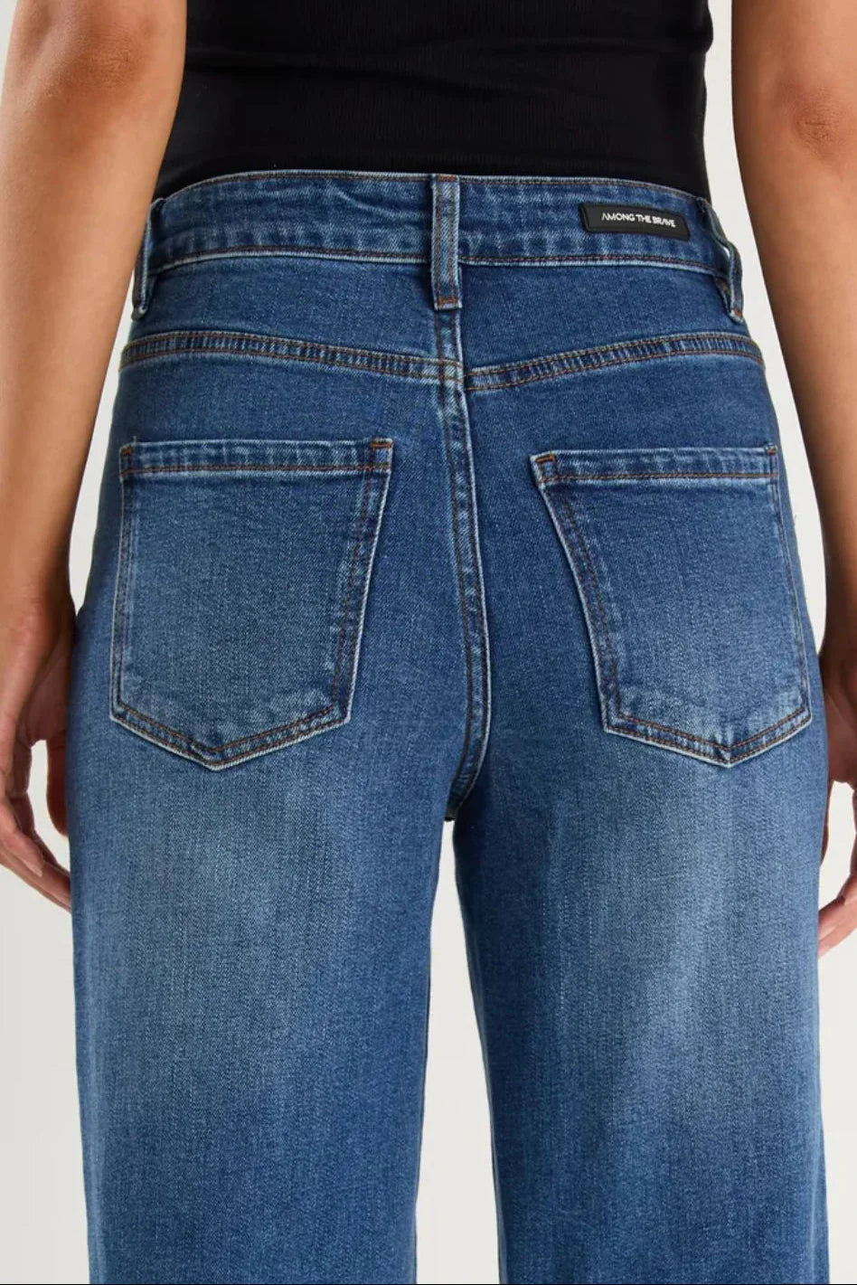 Zoey Marine Blue Petite High Rise
Wide Leg Pocket Jean