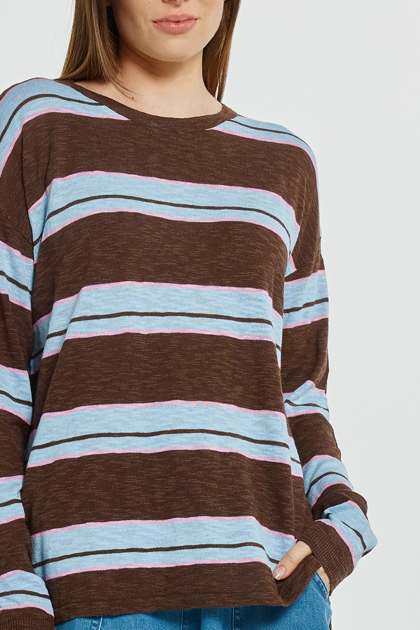 Natasha Knit Top Chocolate Stripe