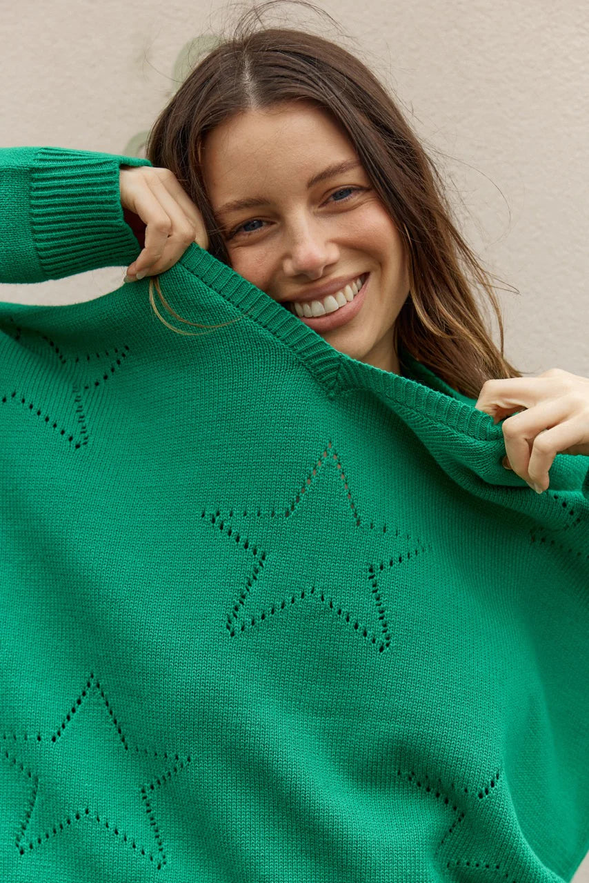 Selene Star Sweater Green