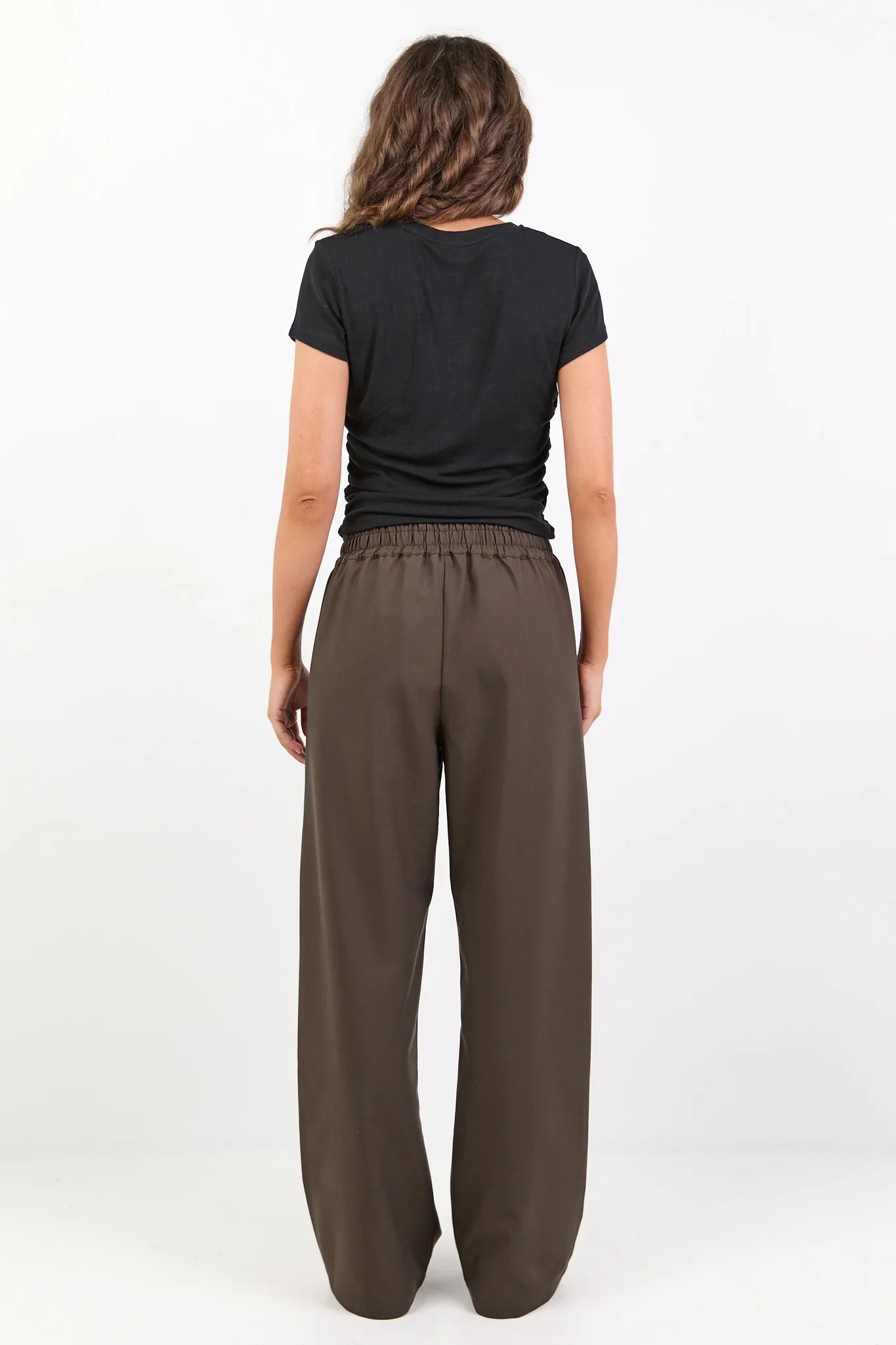 Instinctive Dark Chocolate Wide
Leg Elastic Back Pants