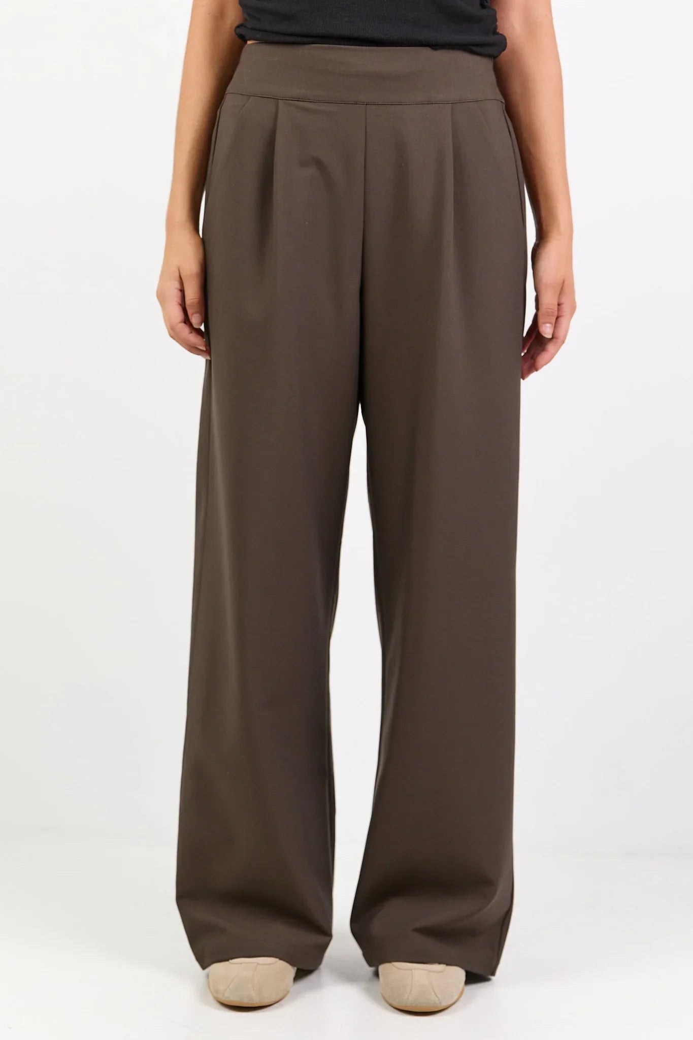 Instinctive Dark Chocolate Wide
Leg Elastic Back Pants