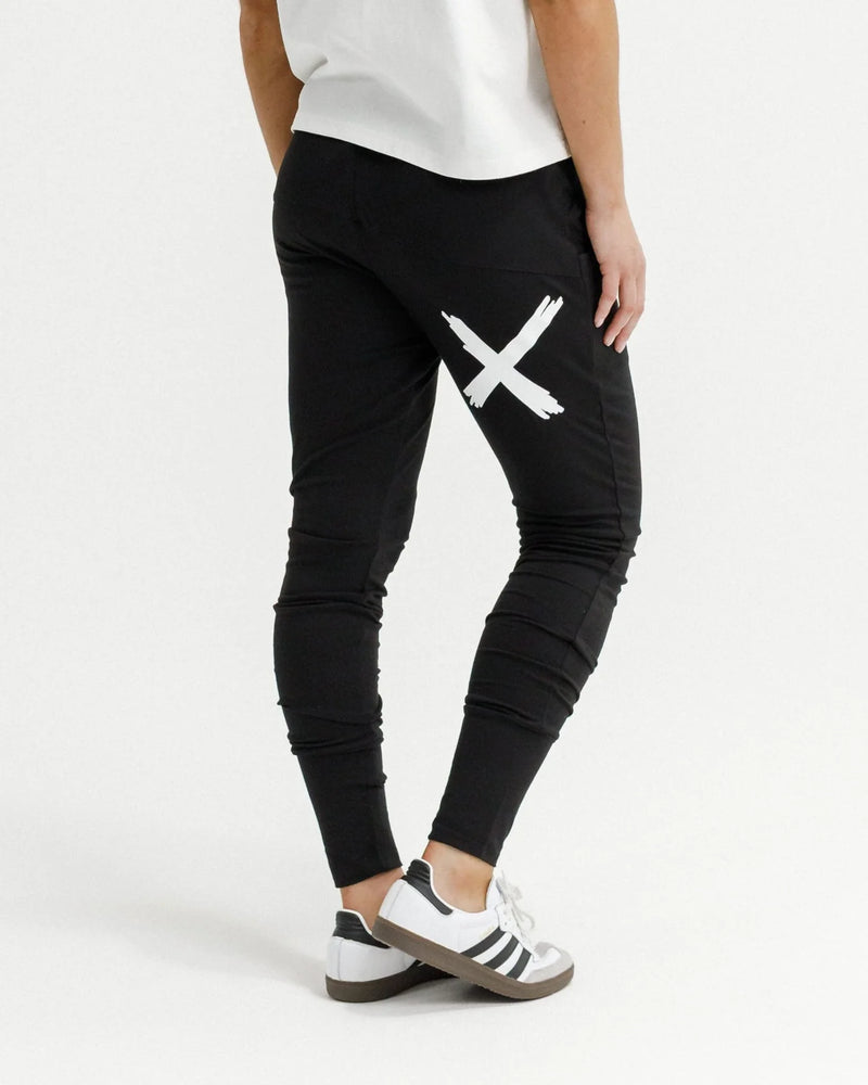 Apartment Pants Black with White X Print