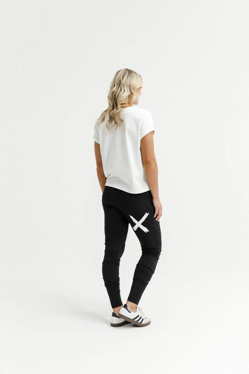 Apartment Pants Black with White X Print