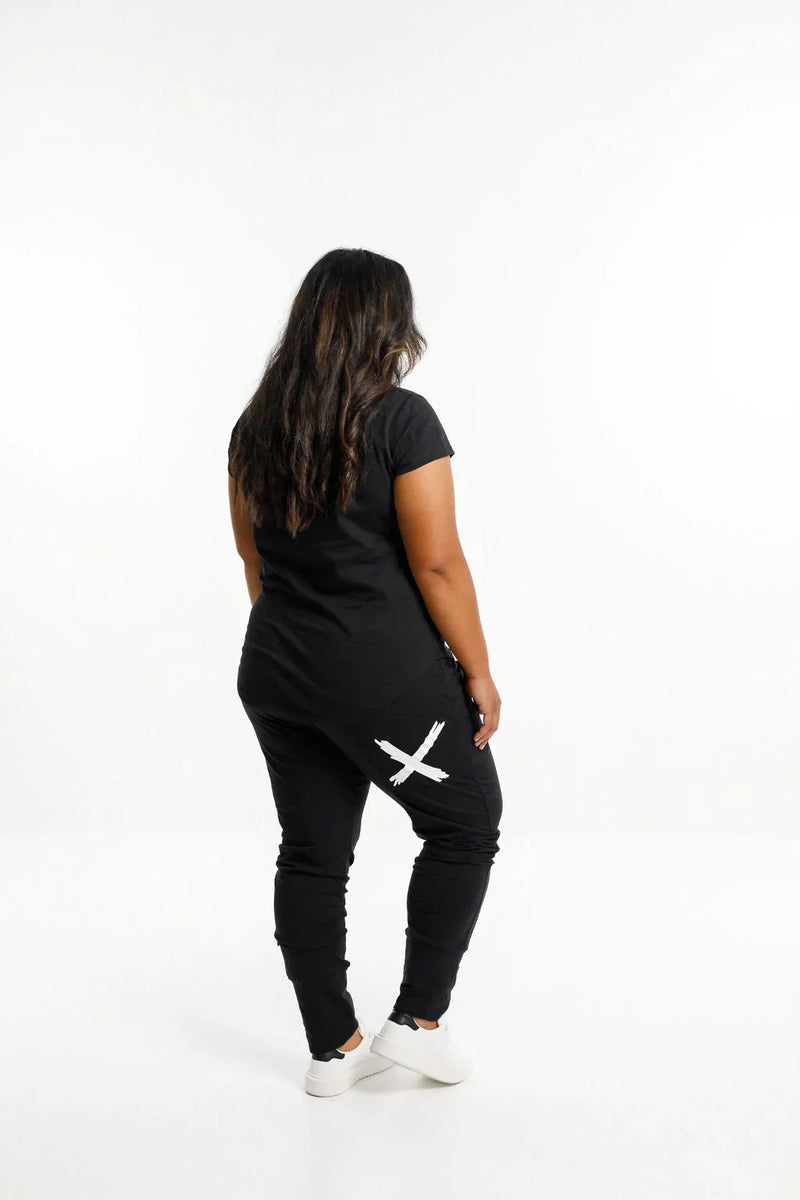 Apartment Pants Black with White X Print