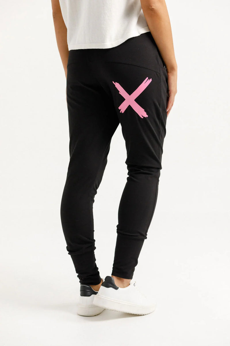 Apartment Pants Black with Candy Pink