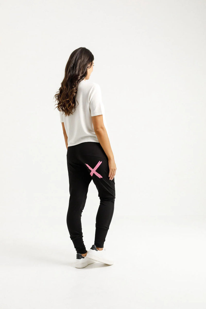 Apartment Pants Black with Candy Pink