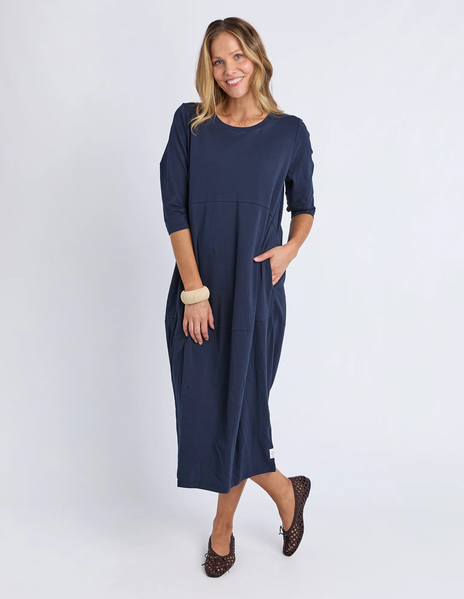 Diana Dress 3/4 Sleeve Navy