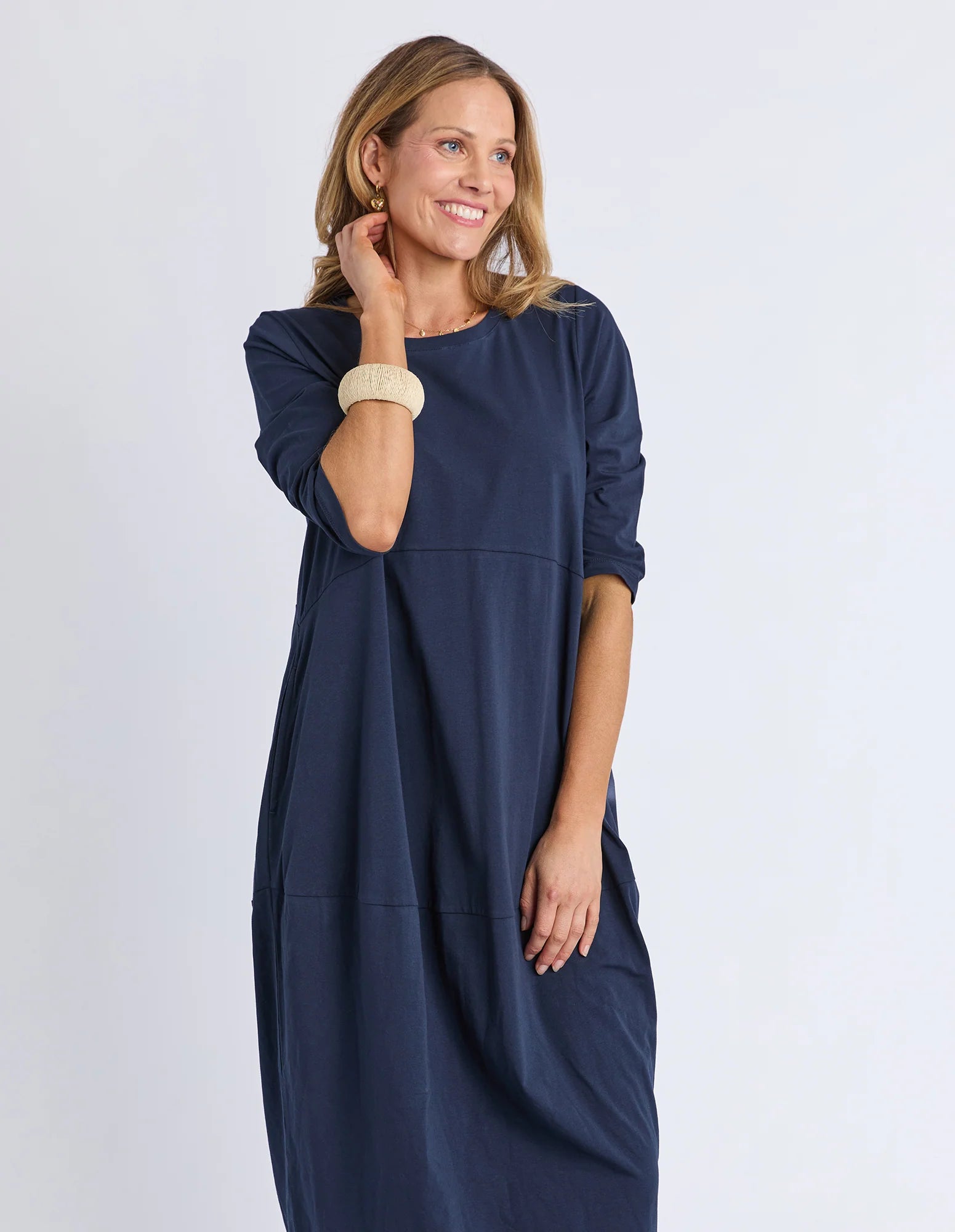 Diana Dress 3/4 Sleeve Navy