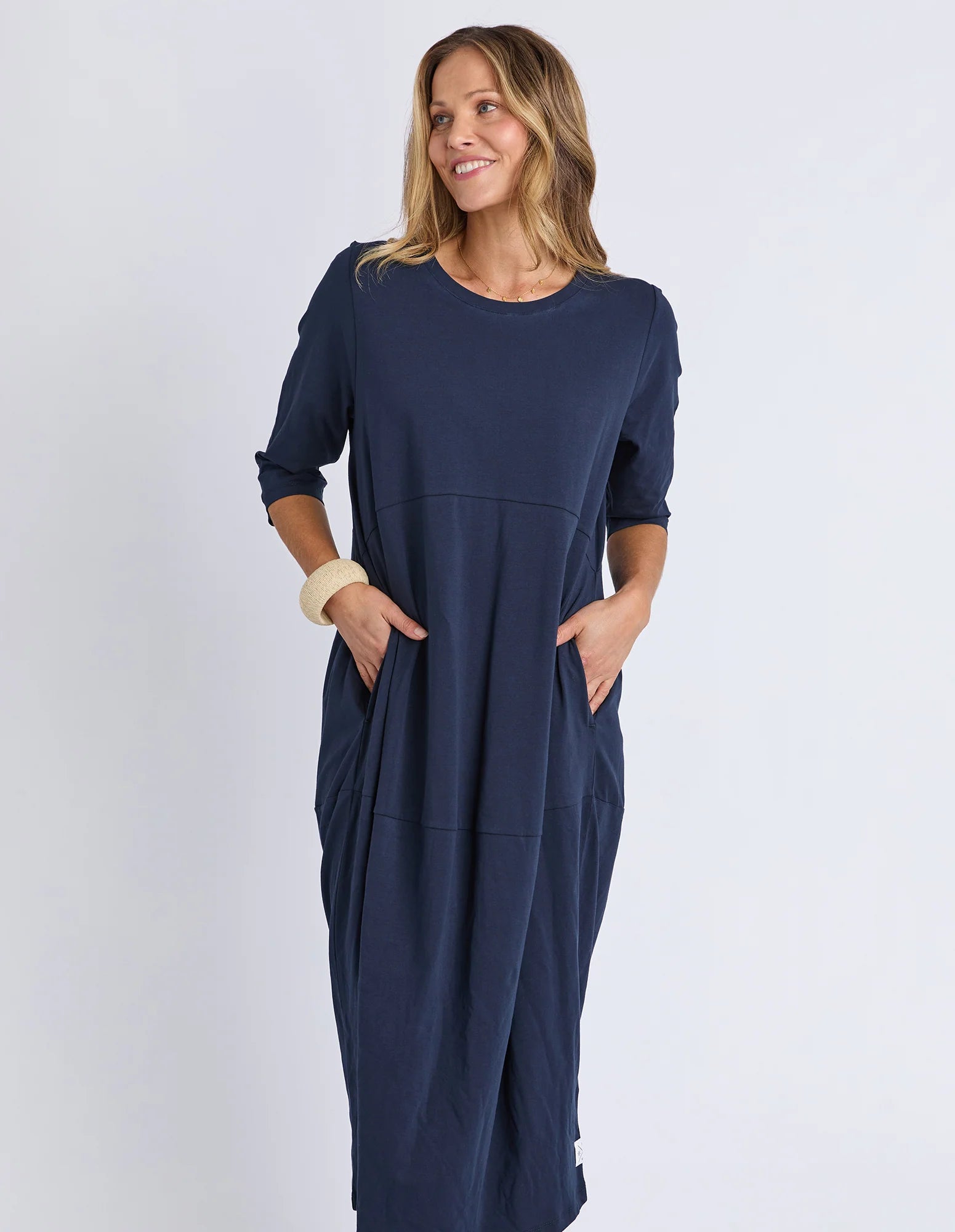 Diana Dress 3/4 Sleeve Navy
