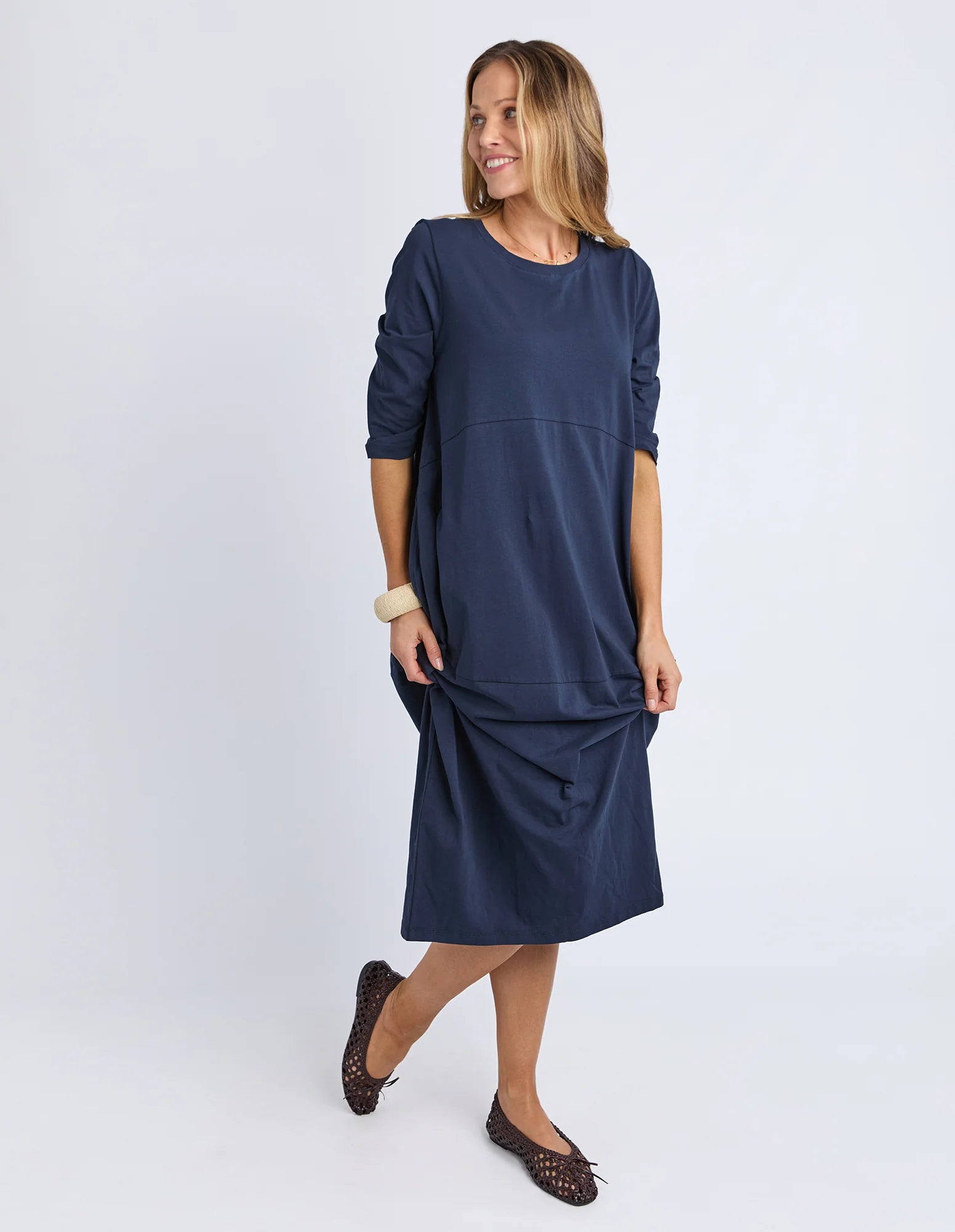 Diana Dress 3/4 Sleeve Navy
