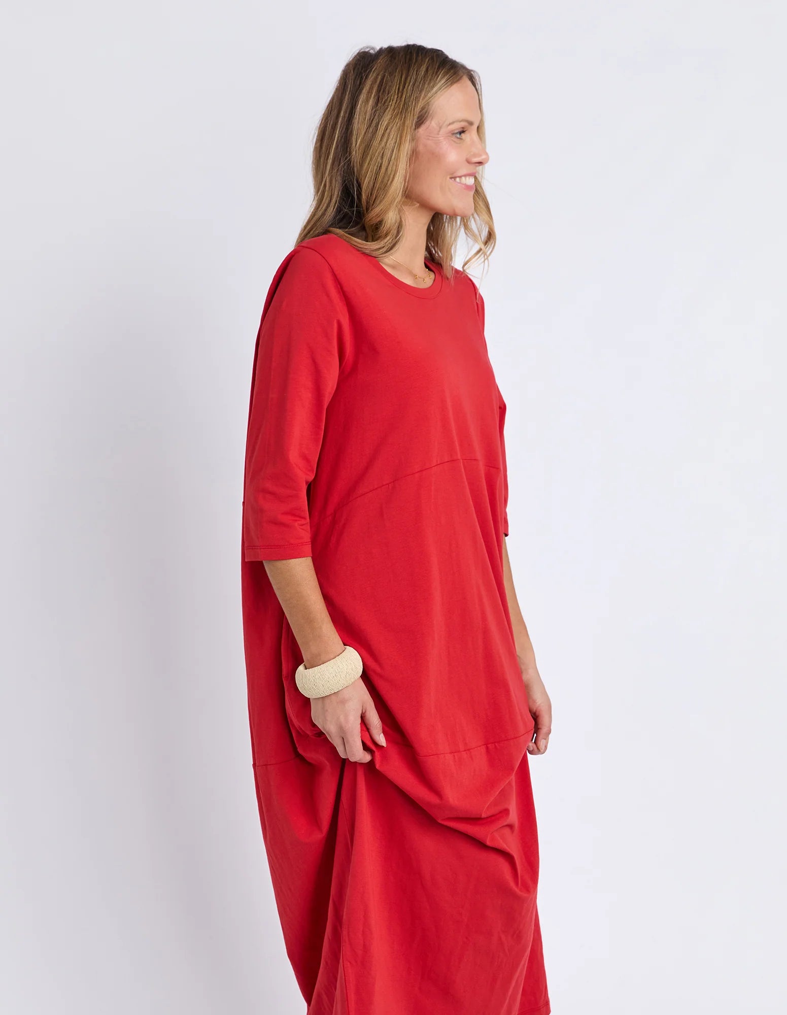 Diana Dress 3/4 Sleeve Cranberry