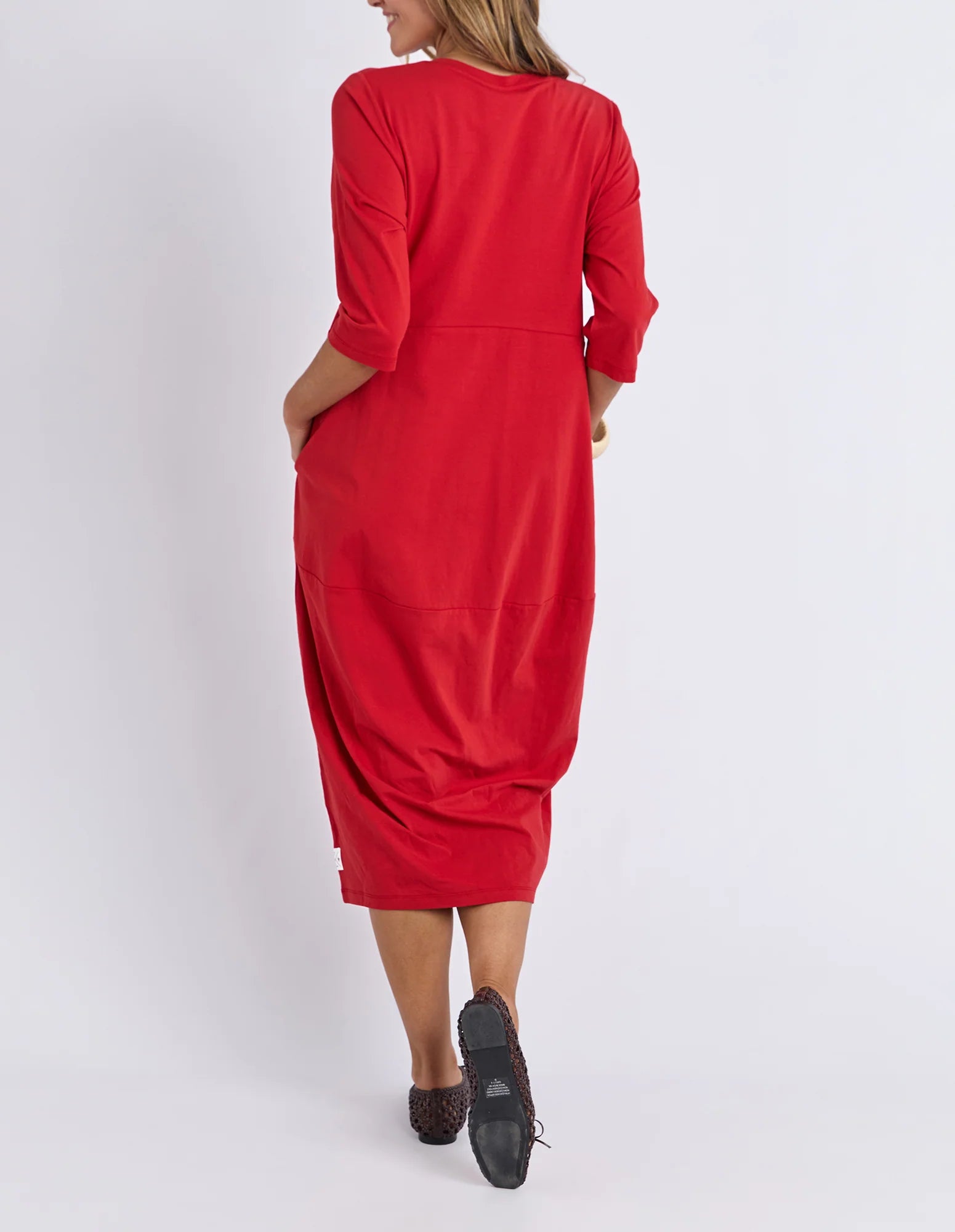 Diana Dress 3/4 Sleeve Cranberry