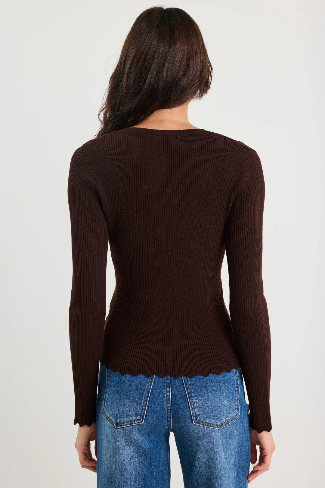 Ditto Chocolate Button Front Rib Knit
Long Sleeve