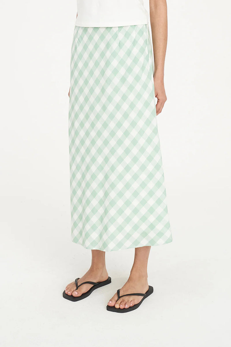 Celine Lila Midi Skirt Matcha/Chalk