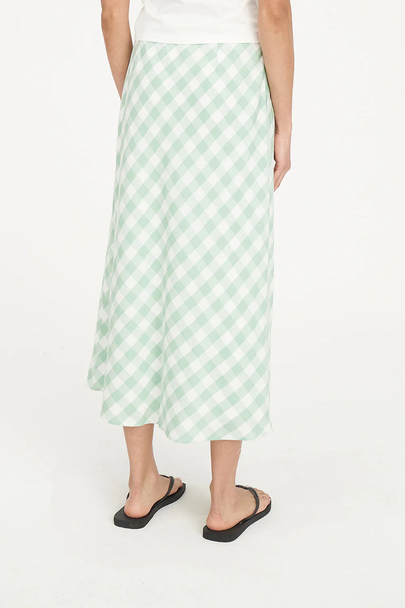 Celine Lila Midi Skirt Matcha/Chalk