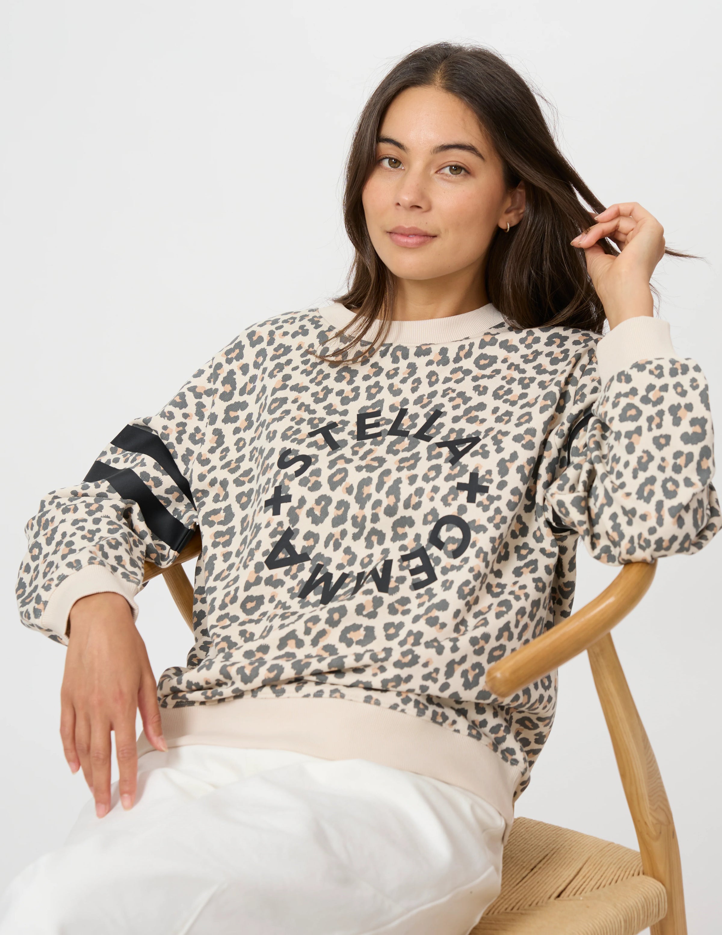 Essential Sweatshirt Natural Leopard