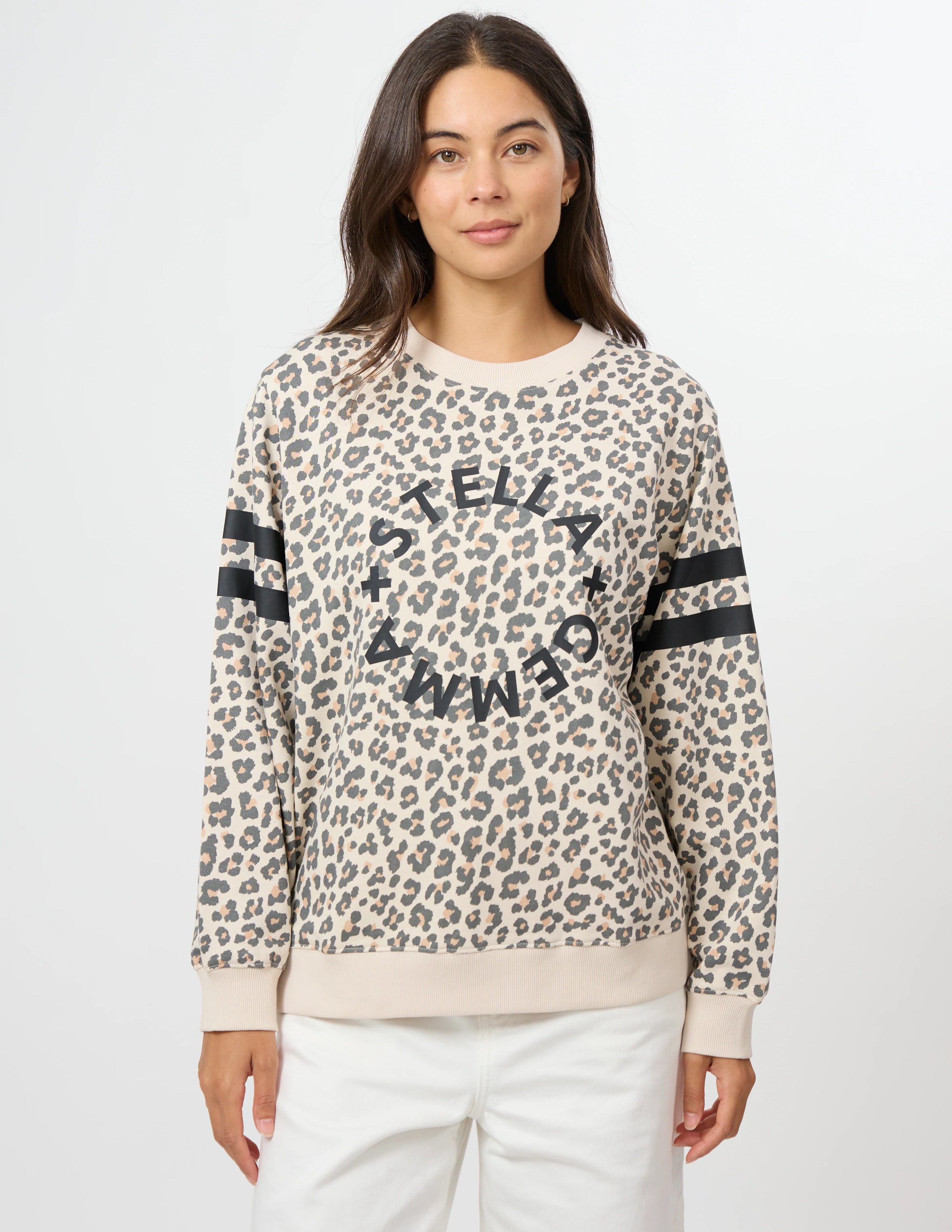 Essential Sweatshirt Natural Leopard