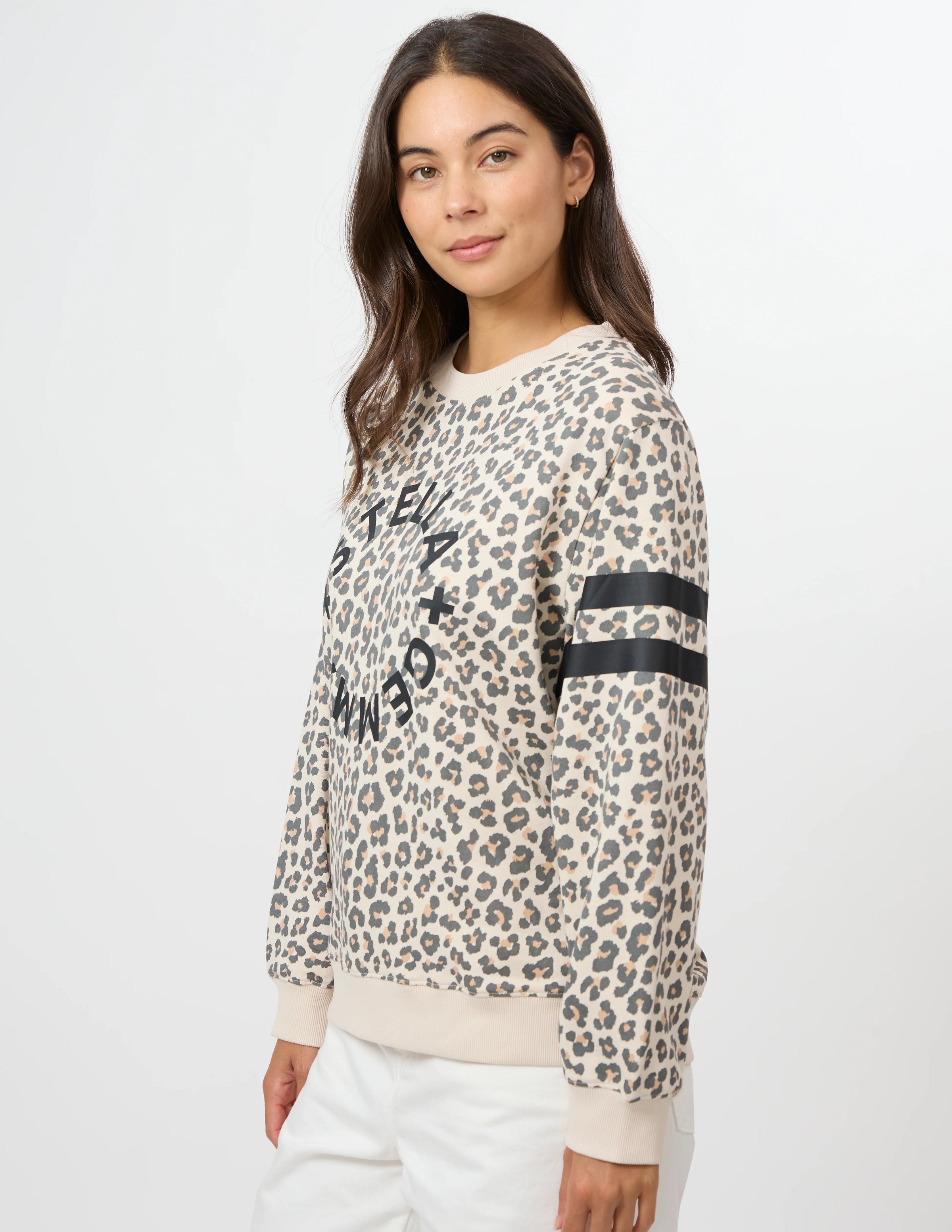 Essential Sweatshirt Natural Leopard