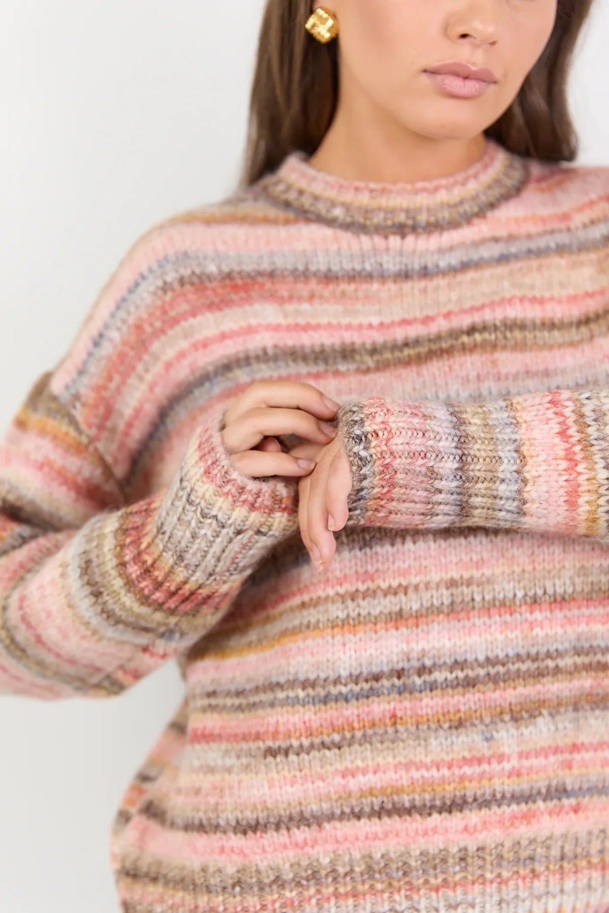 Arbitrary Rose Multi Space Dye Crewneck Jumper