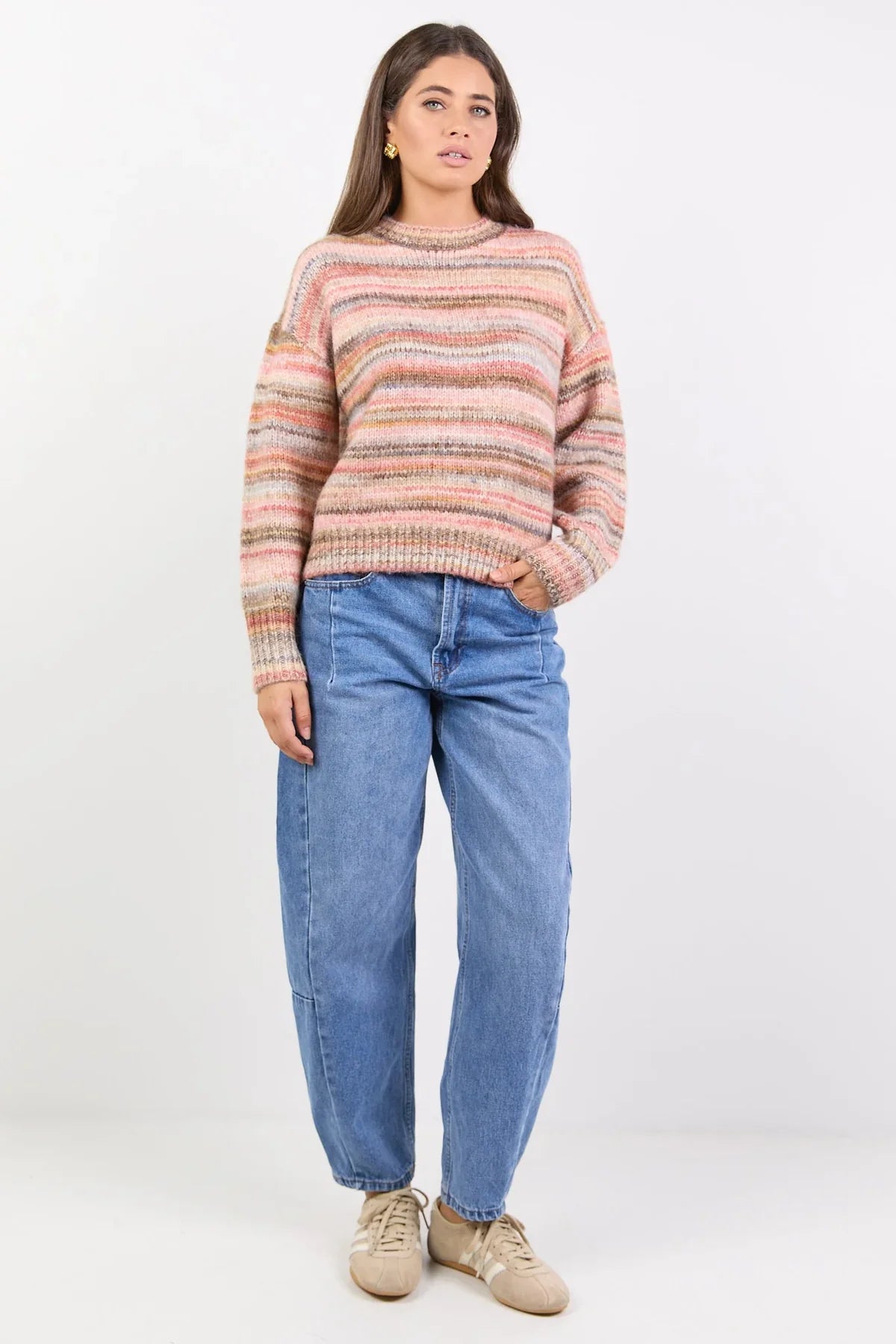 Arbitrary Rose Multi Space Dye Crewneck Jumper