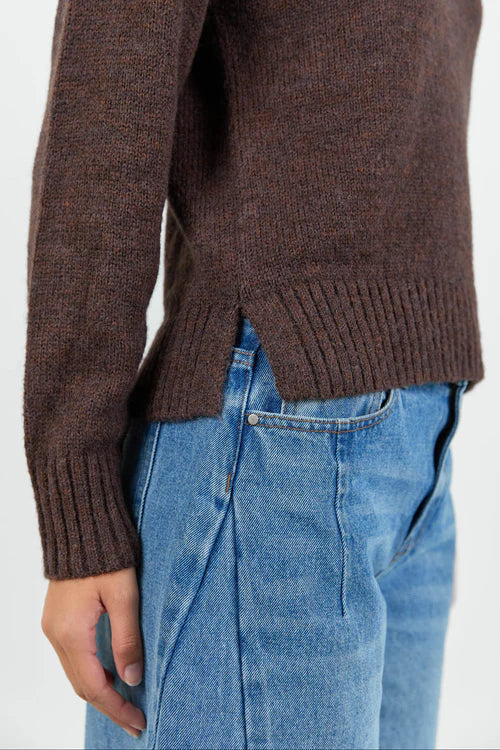 Clique Chocolate V Neck Jumper