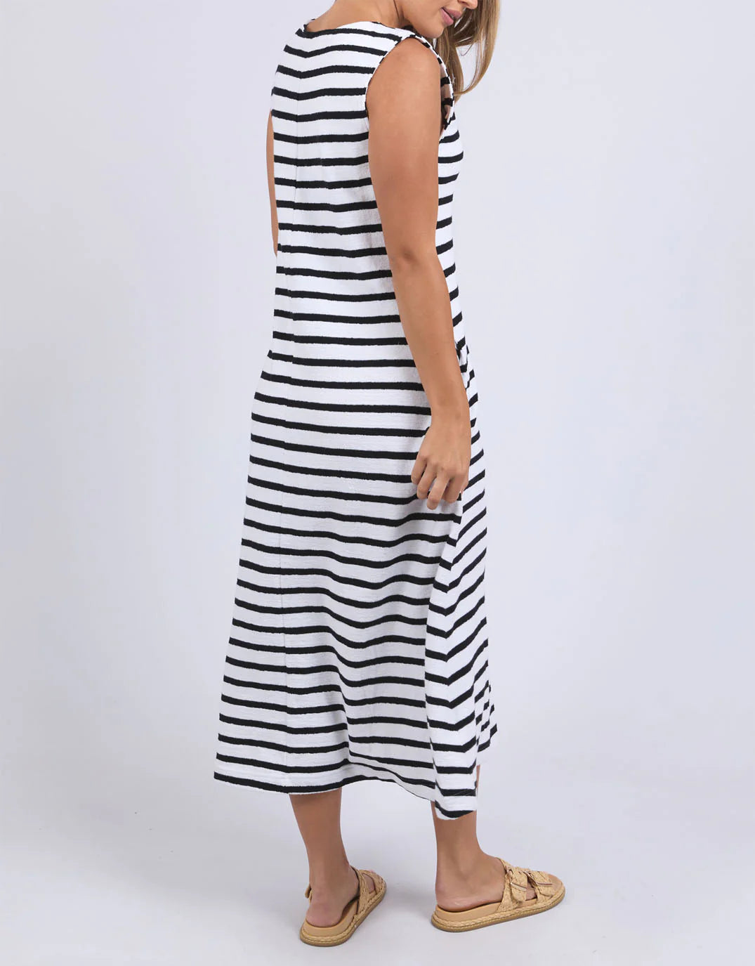 Aspen Stripe Dress White