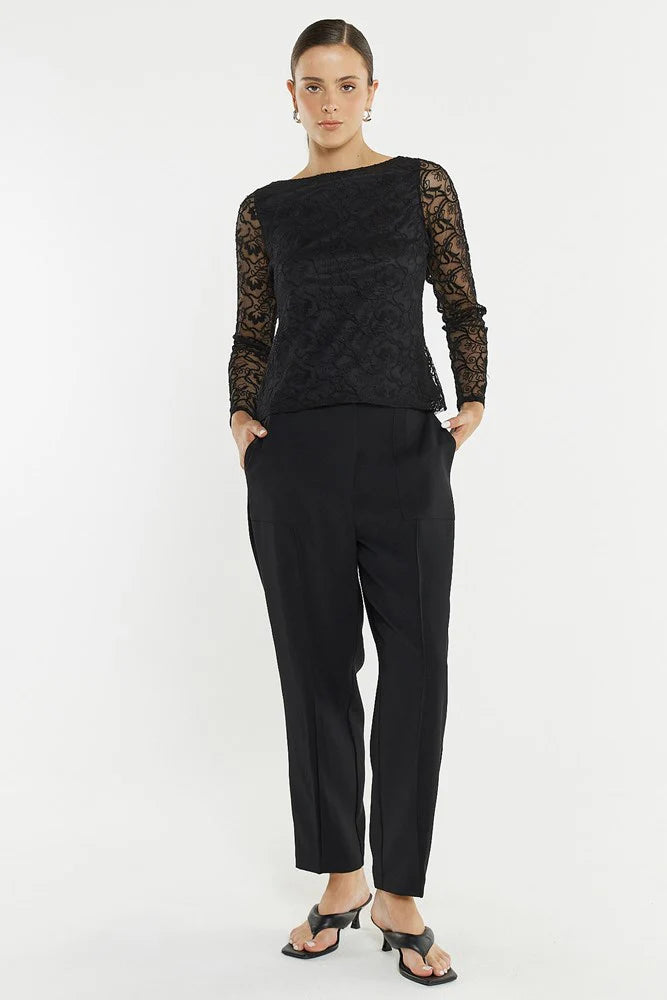 Effie Mesh Top Black