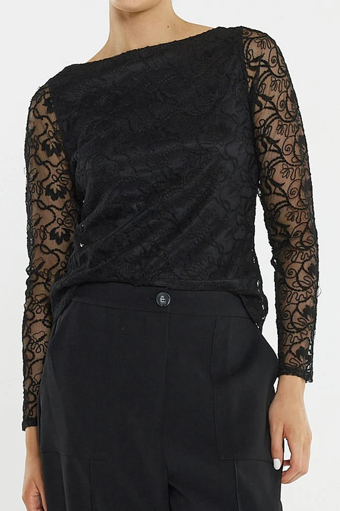 Effie Mesh Top Black