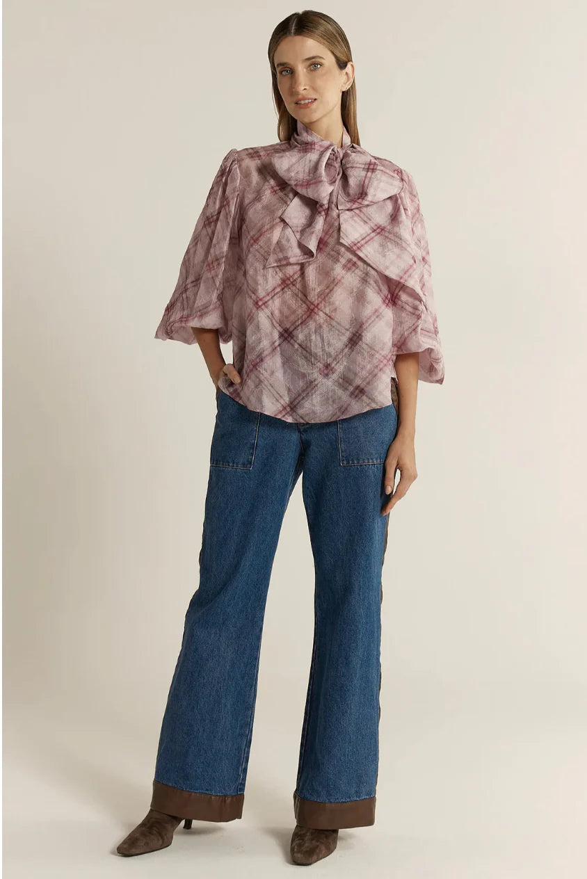 Eve Pussybow Blouse Orchid