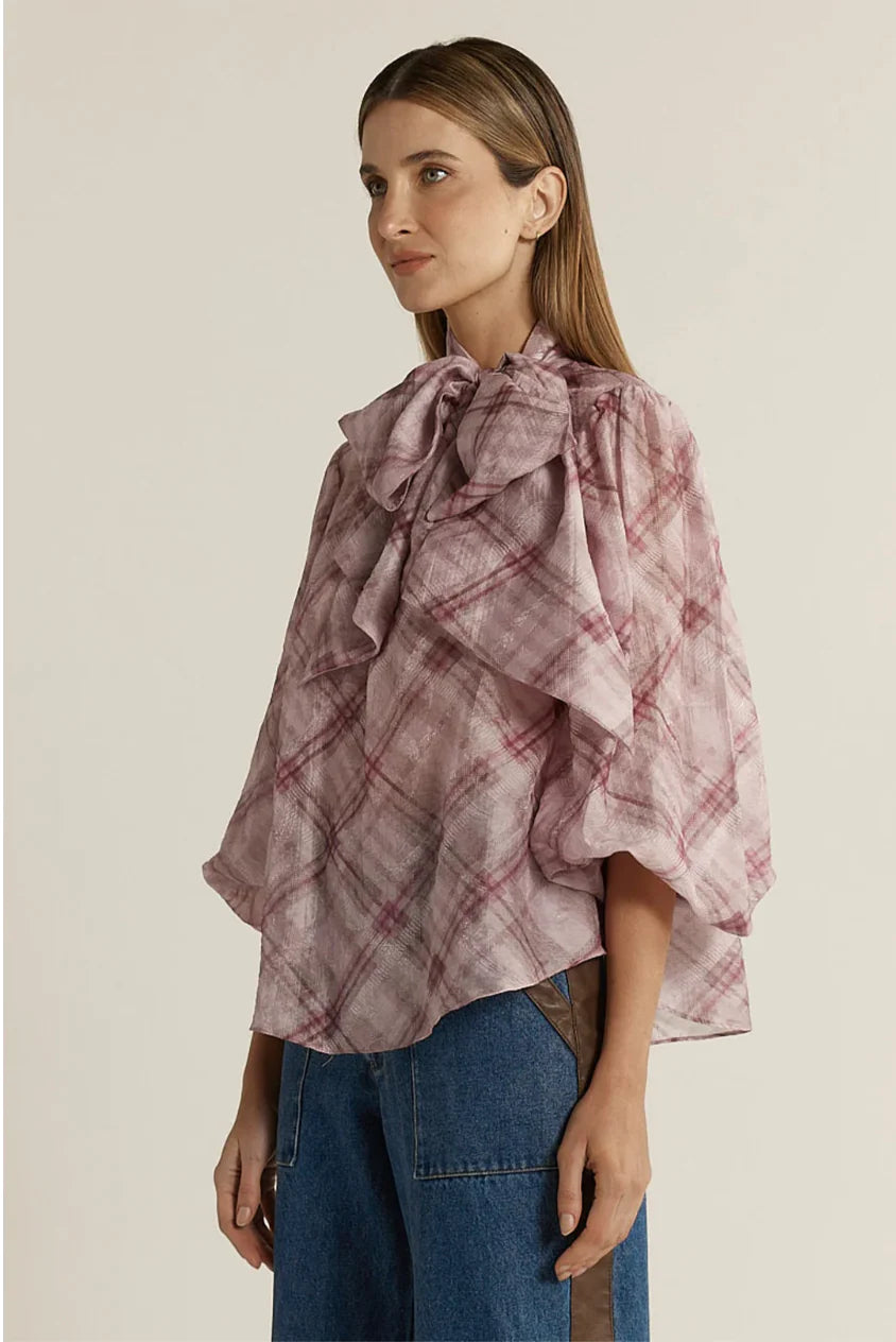 Eve Pussybow Blouse Orchid