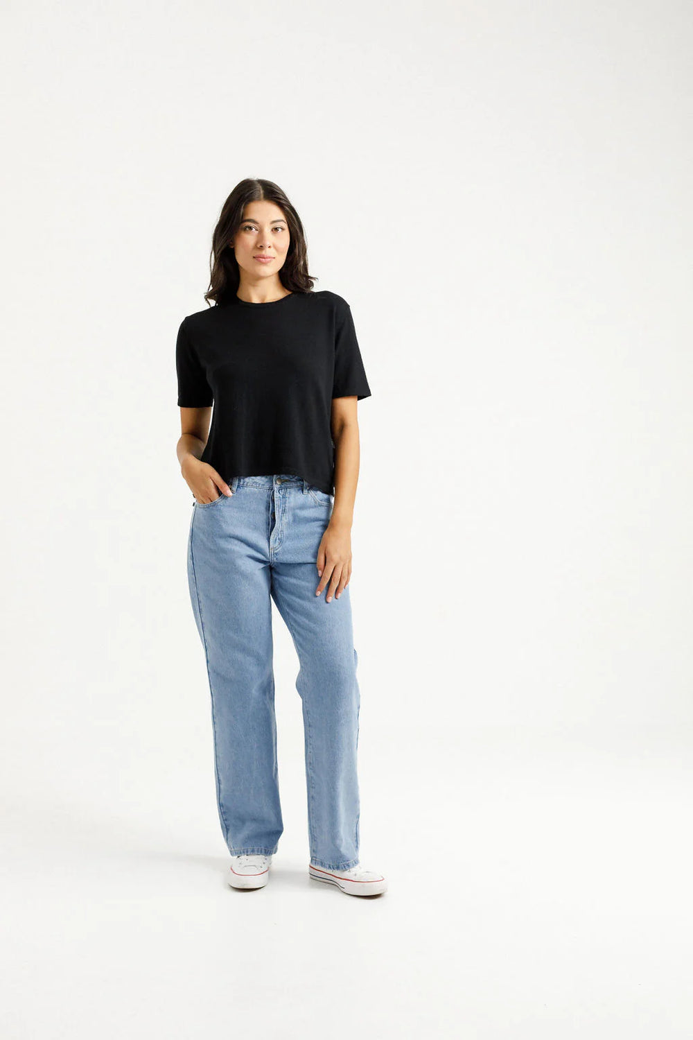 Homelee Becky Tee Knitted Black