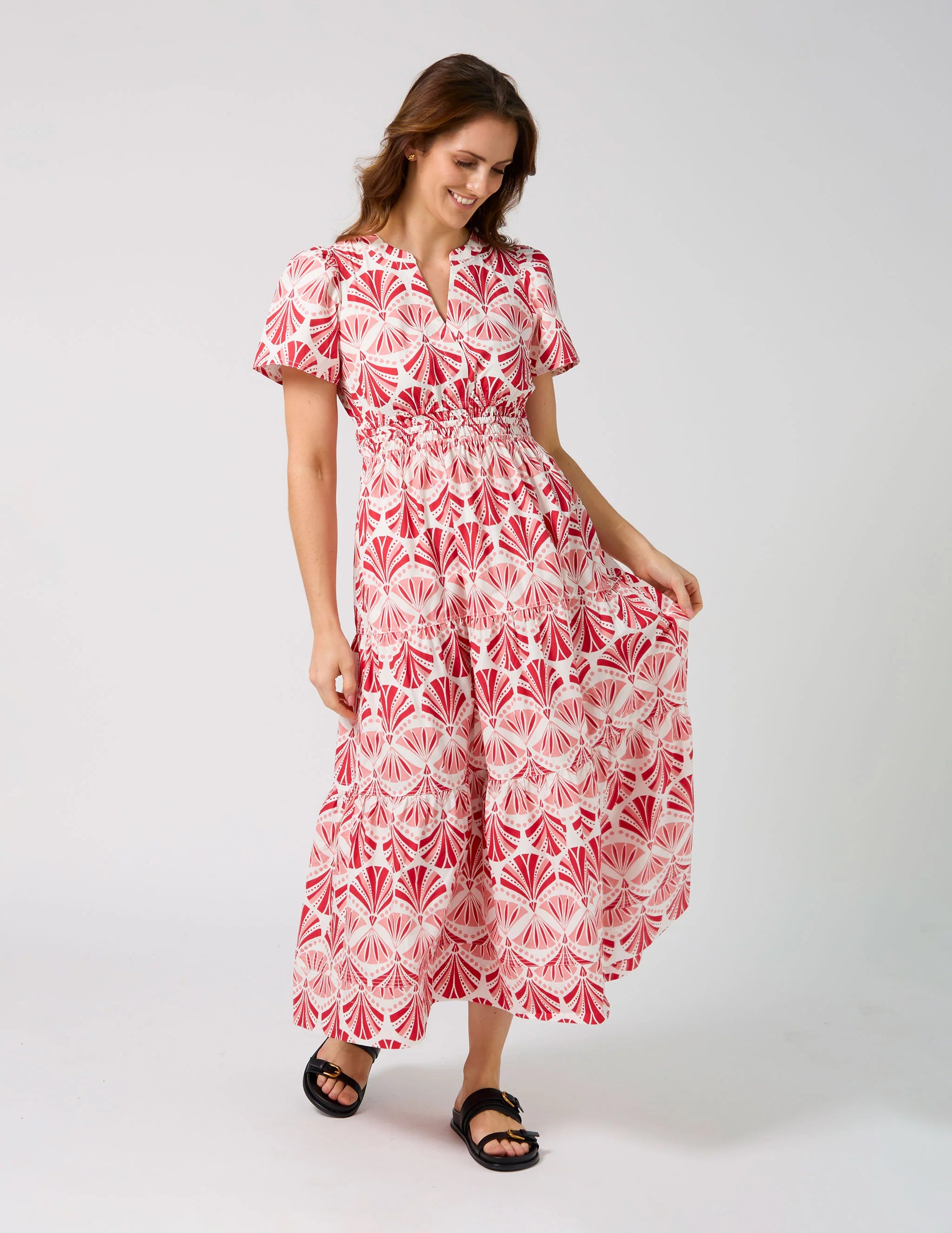 Vittoria Dress Sorbet in Sicily